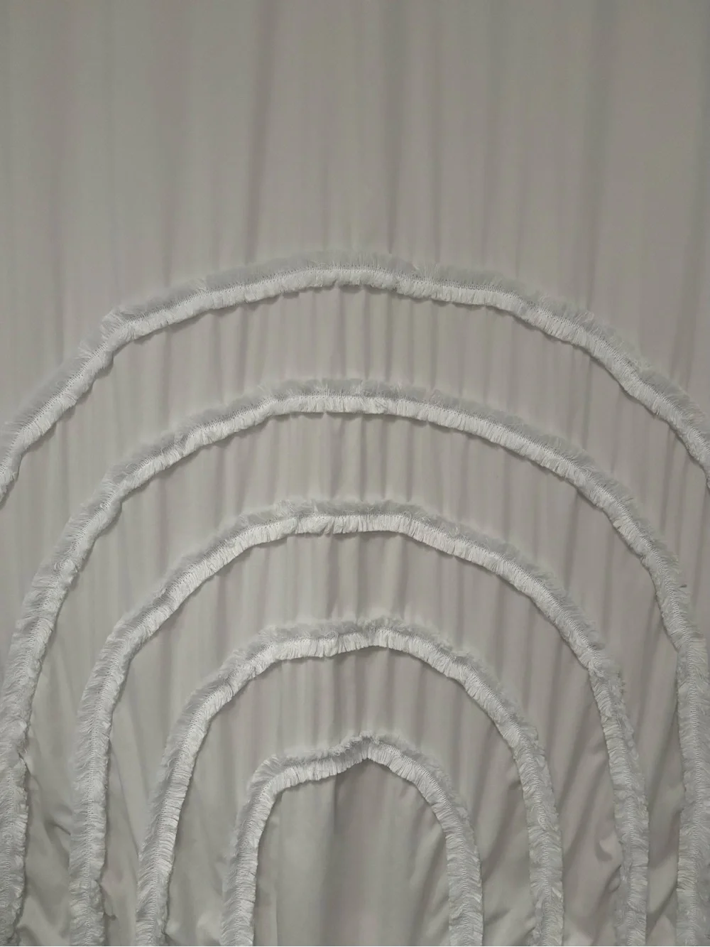 Home Bath White Ruffled Arch Rainbow Shower Curtain